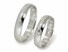 Snubní prsteny bílé zlato 0113 + DÁREK ZDARMA