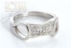 Stříbrný prsten s čirými zirkony 0146M