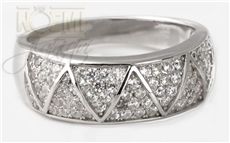 Stříbrný prsten s čirými zirkony SVLSLR034340