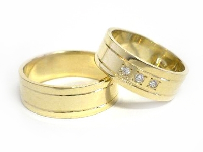Snubní prsteny ze žlutého zlata 0030 + DÁREK ZDARMA