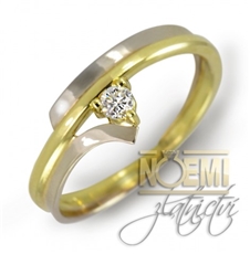 Zlatý prsten s briliantem 0019 + DÁREK ZDARMA
