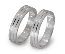 Snubní prsteny z bílého zlata 0116 + DÁREK ZDARMA