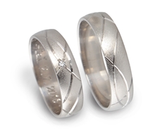 Snubní prsteny bílé zlato 0123 + DÁREK ZDARMA