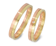 Snubní prsteny zlaté dvoubarevné 2088 + DÁREK ZDARMA
