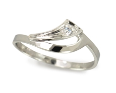 Prsten z bílého zlata s diamantem BP0048 + DÁREK ZDARMA