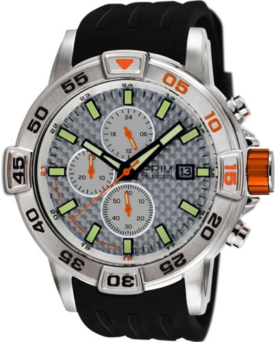 Pánské hodinky Prim Carbon Fiber 200M W01P.13026.C + Dárek zdarma
