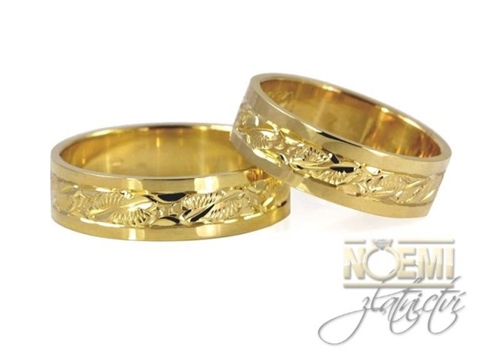 Snubní prsteny ručně ryté zllaté 0036 + DÁREK ZDARMA