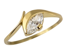 Zlatý prsten se zirkonem PR0104F + DÁREK ZDARMA