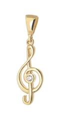 Přívěšek ze žlutého zlata houslový klíč ZZ274F + DÁREK ZDARMA