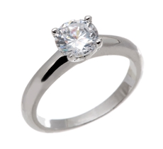 Stříbrný prsten s čirým zirkonem 61507F
