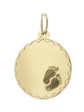 Přívěšek ze žlutého zlata medailonek k narození dítěte ZZ0365F + Dárek zdarma