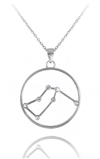 Stříbrný náhrdelník znamení vodnář Minet Stars JMAS9502SN45