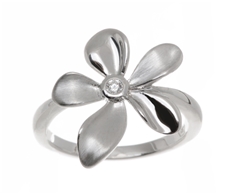 Dámský stříbrný prsten kytka s čirým zirkonem SVLR0079SH8B153