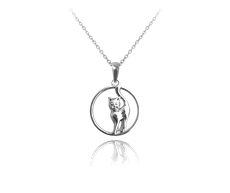 Stříbrný náhrdelník s kočičkou JMAN0036CN42