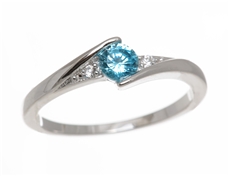 Stříbrný prsten s modrým zirkonem JMAN0046BR