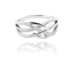 Dámský stříbrný prsten s čirými zirkony JMAN0049SR
