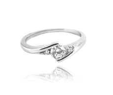 Dámský elegantní stříbrný prsten s čirými zirkony JMAN0046SR