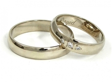 Zlaté snubní prsteny bílé půlkulaté 1005 + DÁREK ZDARMA