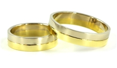 Zlaté snubní prsteny žluto-bílé 1034 + DÁREK ZDARMA
