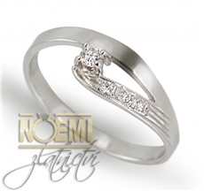 Prsten z bílého zlata s diamanty 0026 + DÁREK ZDARMA