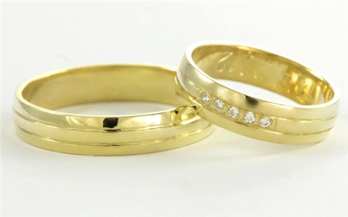 Snubní prsteny zlaté 0077 + DÁREK ZDARMA