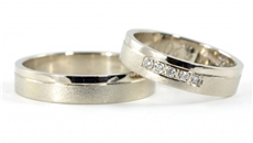 Snubní prsteny s diamanty/zirkony 0079 + DÁREK ZDARMA