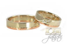 Snubní prsteny dvoubarevné zlaté 0082 + DÁREK ZDARMA