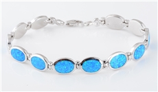 Dámský stříbrný náramek s modrými opály STNA0257F + Dárek zdarma