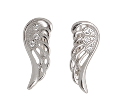 Stříbrné naušnice andělská křídla STNAU0692F