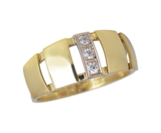 Zlatý prsten se zirkony PR0288F + DÁREK ZDARMA