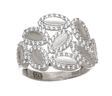 Stříbrný prsten se zirkony 64833F