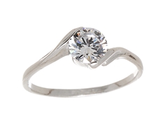 Dámský stříbrný prsten s čirým zirkonem STRP0306F