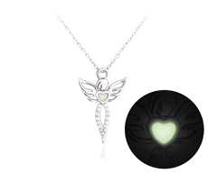 Stříbrný náhrdelník svítící anděl JMAN0157SN45
