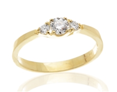 Zlatý diamantový prsten 0003 + DÁREK ZDARMA