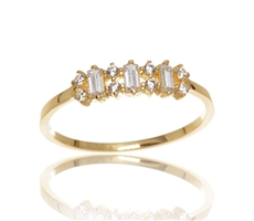 Zlatý prsten s čirými zirkony PR0301F + DÁREK ZDARMA