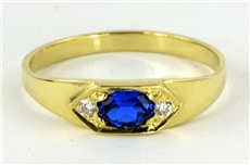 Prsten ze žlutého zlata se spinelem a zirkony 1041 + DÁREK ZDARMA