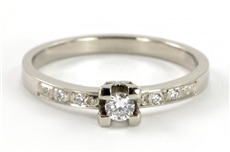Zásnubní prsten z bílého zlata s diamanty BP1028 + DÁREK ZDARMA