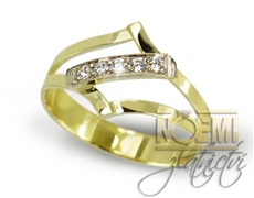 Zlatý prsten dámský se zirkony 0086 + DÁREK ZDARMA