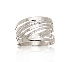Dámský široký stříbrný prsten STRP0318F