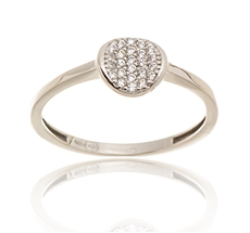Dámský prsten z bílého zlata s čirými zirkony PR0337F + DÁREK ZDARMA