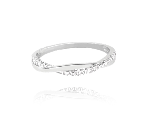 Dámský stříbrný prsten s čirými zirkony JMAN0004SR