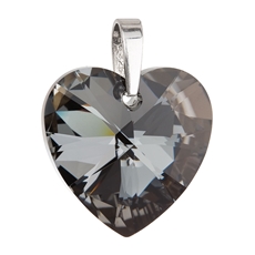 Stříbrný přívěsek s krystaly Swarovski černé srdce 34004.4