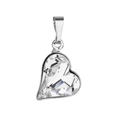 Přívěsek bižuterie se Swarovski krystaly bílé srdce 54033.1
