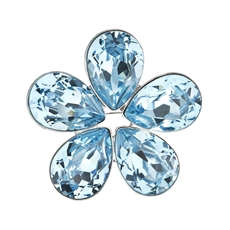 Brož bižuterie se Swarovski krystaly modrá kytička 58003.3 aqua