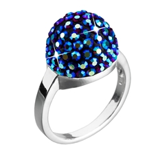 Stříbrný prsten s krystaly modrý 735013.3