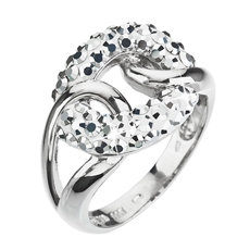 Stříbrný prsten s krystaly Swarovski stříbrný 735035.5
