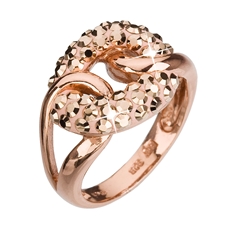 Stříbrný prsten s krystaly Swarovski zlatý 35035.5