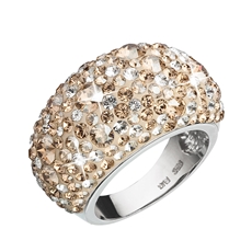 Stříbrný prsten s krystaly Swarovski zlatý 35028.5