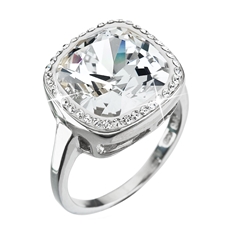 Stříbrný prsten s krystaly Swarovski bílý 35037.1 krystal