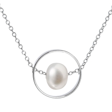 Perlový náhrdelník z pravých říčních perel bílý 22019.1